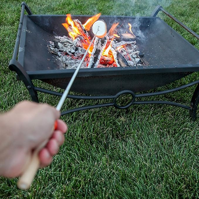 MalloMe Smores Sticks for Fire Pit - Accessories for Campfire Marshmallow Roasting Sticks Smores Kit Outdoor - Smore Skewers Hot Dog Fork For Outside, Camping Essentials Bonfire Gear Long 32" 8 Pack