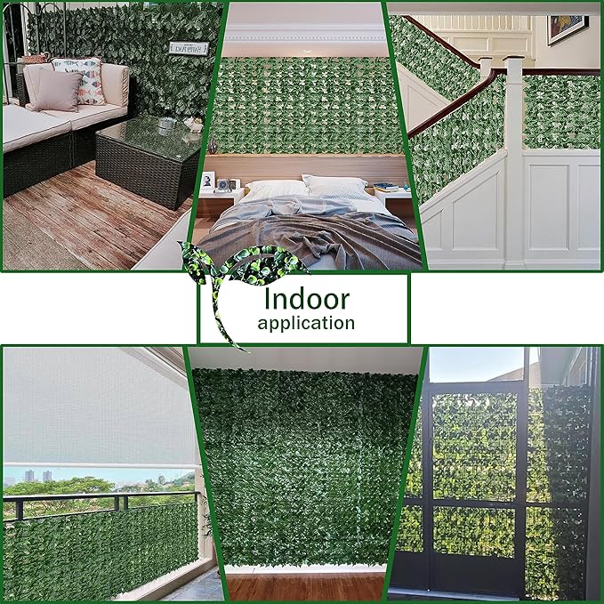 Artificial Ivy Privacy Fence Wall Screen,80X120 in UV-Anti Faux Greenery Backdrop Ivy Vine Leaf Hedges Fence Panels for Patio, Balcony, Garden, Backyard Indoor Outdoor Green Wall Decor