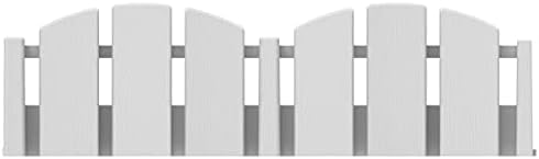 EASYFLEX No-Dig Garden Edging White Adirondack Wood-Look | 4.5 Inch Tall | Decorative | With Anchoring Spikes | 15 Foot Kit, Pack of 6
