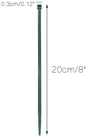 100 Pcs 8 Inch 3mm Dark Green Nylon Garden Cable Zip Ties Self Locking Cable Ties Twist Ties