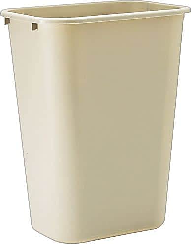 Rubbermaid Commercial Products Deskside Wastebasket/Trash Can, 10.25-Gallon/41-Quart, Beige, Plastic, Garbage Can for Home/Office, Fits Under Desk/Sink/Cabinet
