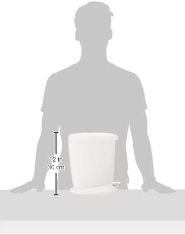 simplehuman 6 Liter / 1.6 Gallon Compact Plastic Round Bathroom Step Trash Can, White Plastic