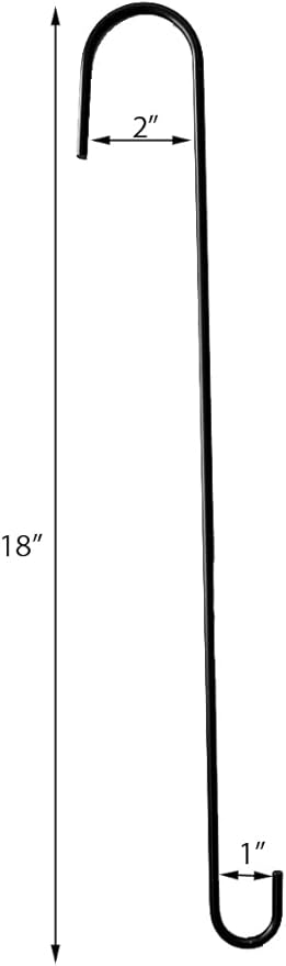 Tetra-Teknica YH-028 18-Inch Steel Extension S Hook for Plants, Bird Feeders, Lanterns, Powder Coated Black, 4-Pack