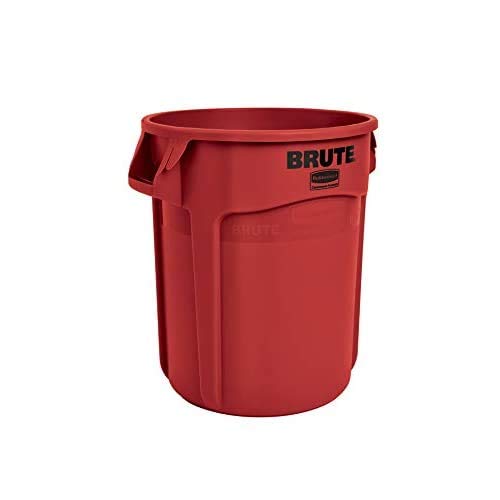 Rubbermaid Commercial Products BRUTE Heavy-Duty Round Trash/Garbage Can, 20-Gallon, Red, Outdoor Waste Container for Landscapers/Construction/Restaurants/Back of House/Offices/Warehouses, Pack of 6