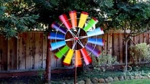 Regal Art & Gift Rainbow Wind Spinner – Metal Yard Decorations Outdoor | Kinetic Garden Spinner for Lawn, Pathway, or Flower Bed | Weather-Resistant Outdoor Sculpture - 77 Inch