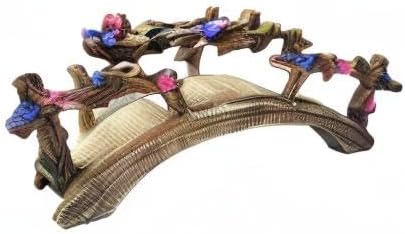 MUAMAX Miniature Fairy Garden Bridge - Resin Craft Cute Artificial Micro Landscape Bridge for Dollhouse Ornament (Flower Bridge)