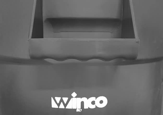 Winco Heavy-Duty Round Waste Container/Trash Can, 32 Gallon, Gray