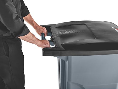 Rubbermaid Commercial Products BRUTE Rollout Plastic Trash/Garbage Can/Bin with Wheels 65 Gal for Restaurants/Hospitals/Offices/Back of House/Warehouses/Home