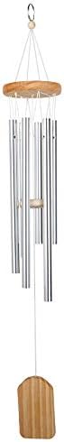 Outdoor Wind Chime, Wind Chimes Bells 6 Metal Tubes Windchime for Garden, Yard, Patio, Home Decoration and Gift, Silver Color (White Wind Chimes)