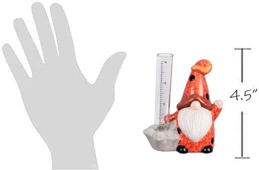 The Bridge Collection Cute Garden Gnome Rain Gauge (Ladybug)