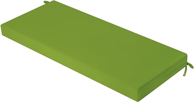 idee-home Outdoor Bench Cushion Waterproof, Bench Cushions for Outdoor Furniture, Patio Porch Swing Replacement Seat Pad with Ties for Garden Backyard, 48 x 18 Inch Green