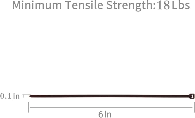 XINGO 1000 PCS 6 inch Brown Zip Ties, 18lb Strength, Small Tie Wraps Self-Locking Nylon Zip Ties for Indoor and Outdoor Use