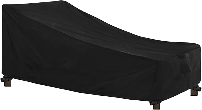 Easy-Going Waterproof Patio Lounge Chair Cover UV Resistant Outdoor Chaise Lounge Covers with Tape Sealed Seam(1 Pack-78Wx35.5Dx33H inch, Black)
