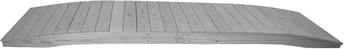 12 FT Grey Amish Made Pinewood Heavy Duty Garden Bridge for Walkway, Backyard Pond & Landscaping, Outdoor Wooden Footbridge for Koi Pond, Japanese Style Decorative Bridge, Made in USA