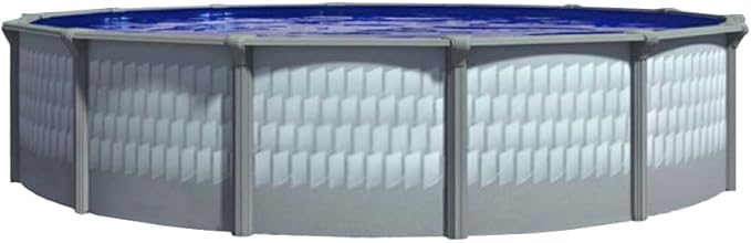 Lake Effect Pools 'Testudo' 18 ft Round Above Ground Swimming Pool | 52 Inch Resin Protected Steel Sided Walls | Bundle Includes: 25 Gauge Overlap Liner & Widemouth Skimmer