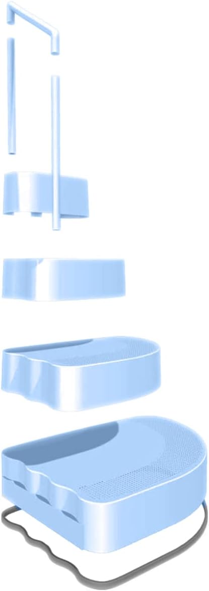 Aqua Select Resin Pool Steps for Above Ground Pools | Seaside Mist Blue | Heavy-Duty ABS Construction | 350 lb Capacity, Non-Slip Step Treads, & Handrail | Includes Liner Guard | No Weights Needed