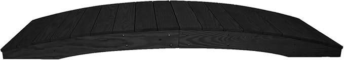 8 FT Black Amish Made Pinewood Heavy Duty Garden Bridge for Walkway, Backyard Pond & Landscaping, Outdoor Wooden Footbridge for Koi Pond, Japanese Style Decorative Bridge, Made in USA