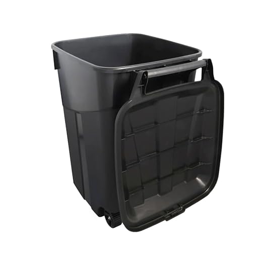 2 PCS 45 Gallon Heavy Duty Plastic Garbage Cans Trash Cans Rubbish Bin Attached Lid 2 Built in Rugged Wheels Easy Grip Handle Click Lock Lid Design Perfect for Both Indoor Or Outdoor Use