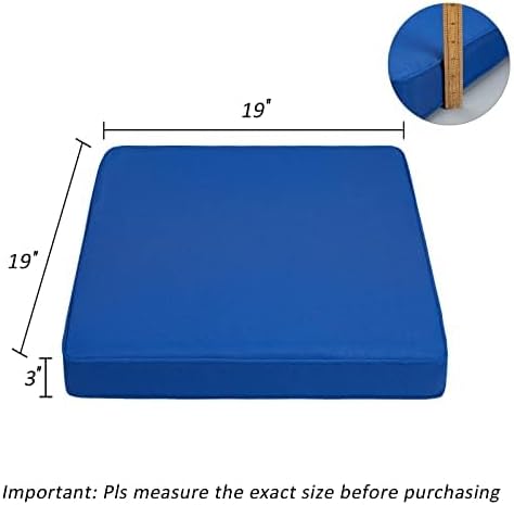 JMGBird Outdoor Chair Cushions Set of 4, Water Resistant Seat Cushions 19 x 19 Inch with Ties Outdoor Cushions for Patio Furniture