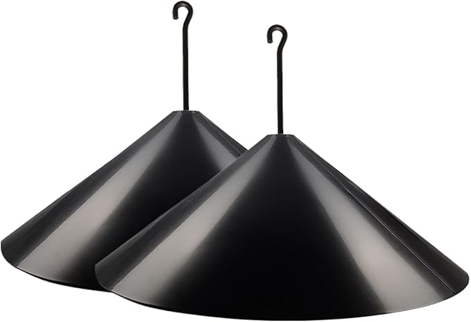 Garbuildman Squirrel Baffle for Bird Feeder Pole, Outside Hanging Mount Bird House Guard for Outdoor Shepherd’s Hook,19 Inch Diameter, 2 Packs