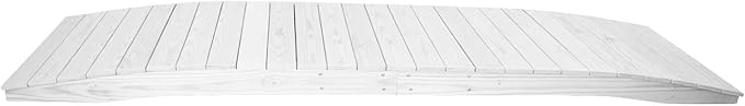 12 FT WHITE Amish Made Pinewood Heavy Duty Garden Bridge for Walkway, Backyard Pond & Landscaping, Outdoor Wooden Footbridge for Koi Pond, Japanese Style Decorative Bridge, Made in USA