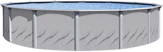 Lake Effect Pools 'Galleria' 30 ft Round Above Ground Swimming Pool | 52 Inch Steel Side Walls | Kit Includes: 25 Gauge Overlap Liner & Widemouth Skimmer