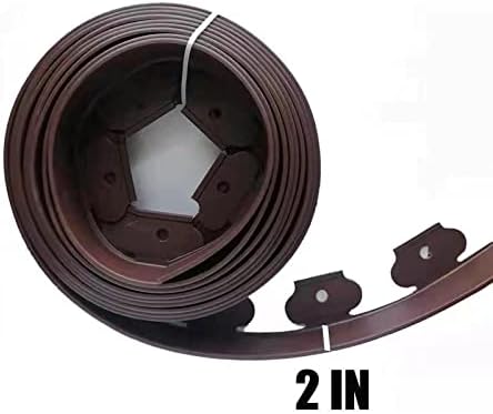 Garden edging，40ft Landscape edging with 40 spikes for lawn 2 Inch Tall (Brown, 40FT)