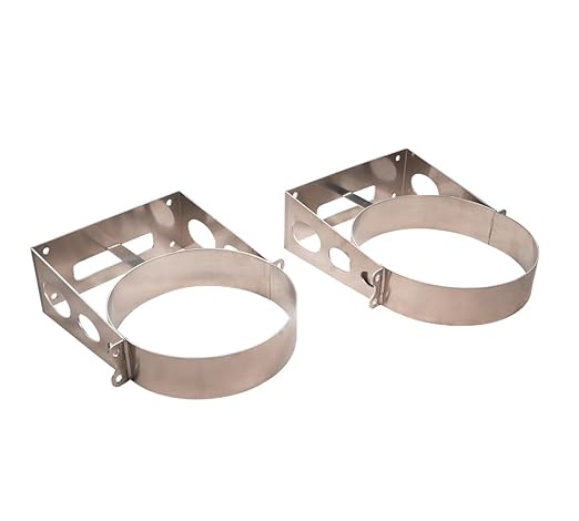 Mytee Products 2 Pack 4 Gallon Aluminum Trash Can Brackets Mount for Truck & Trailers - for Flat Vertical Surface & Carriers Mounting Holder for Galvanized Trash Can 10-1/2"