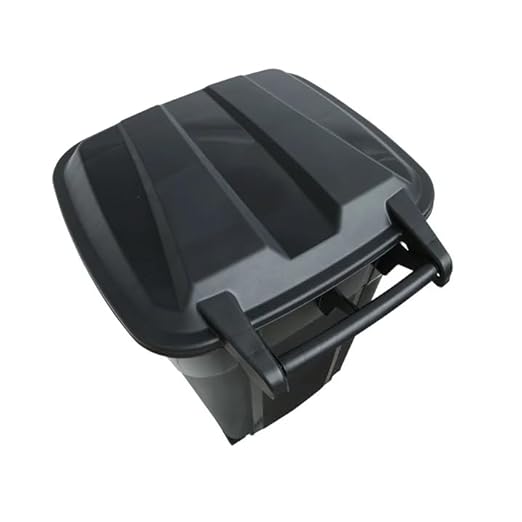 32 Gallon Trash Can with Attached Lid, Heavy Duty Wheeled Plastic Garbage Bin, Black