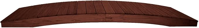 10 FT MAHOGANY Amish Made Pinewood Heavy Duty Garden Bridge for Walkway, Backyard Pond & Landscaping, Outdoor Wooden Footbridge for Koi Pond, Japanese Style Decorative Bridge, Made in USA