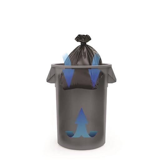 Suncast Commercial Products 32 Gallon Trash Can with Vented Channels, Ergonomic Handles, Rolled Upper Lip, Made in The USA, Gray