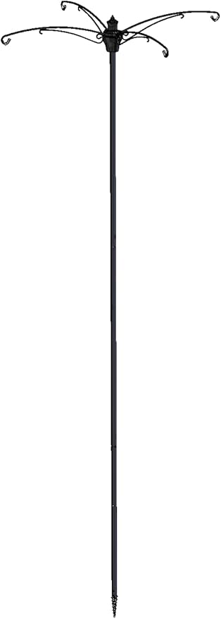 BirdsUP Versa Pole for 4 Bird Feeders, w/Bullseye Level and Torque Bar, 1-inch Diameter, 7.7ft Installed