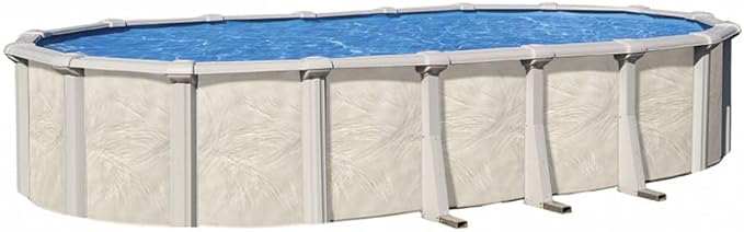 Lake Effect Pools 'Forever' 15 ft x 30 ft Oval Above Ground Swimming Pool | 54 Inch Steel Side Walls | Kit Includes: 25 Gauge Overlap Liner & Widemouth Skimmer