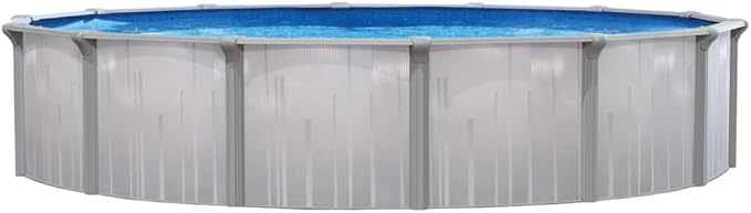 Lake Effect Pools 'Tortuga' 15 Ft Round Above Ground Swimming Pool | 52 Inch Resin Protected Steel Sided Walls | Bundle Includes: 25 Gauge Overlap Liner & Widemouth Skimmer