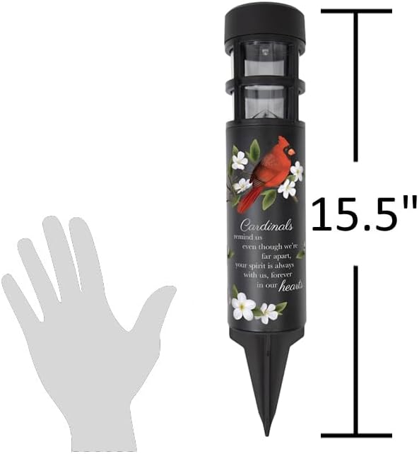 The Bridge Collection "Forever in Our Hearts Cardinal Solar Memorial Light-Weather-Resistant Outdoor Sympathy Stake for Honoring Loved Ones
