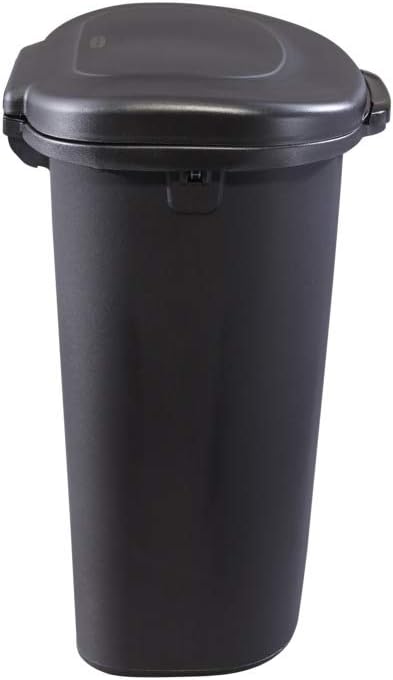 Rubbermaid Commercial Products Touch Top Trash Can/Wastebasket with Lid, 13-Gallon, Small Black Garbage Bin for Home/Kitchen/Bathroom/Bedroom/Office