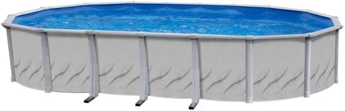 Lake Effect Pools 'Galleria' 15 ft x 24 ft Oval Above Ground Swimming Pool | 52 Inch Steel Side Walls | Kit Includes: 25 Gauge Overlap Liner & Widemouth Skimmer
