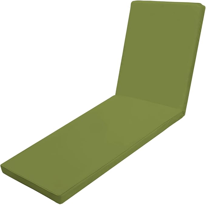 Outdoor Chaise Lounge Cushions for Patio, 71"x22"x3" Lounge Chair Cushions, Waterproof Replacement Seat Pads for Outdoor Furniture (Green, 1 Pcs)