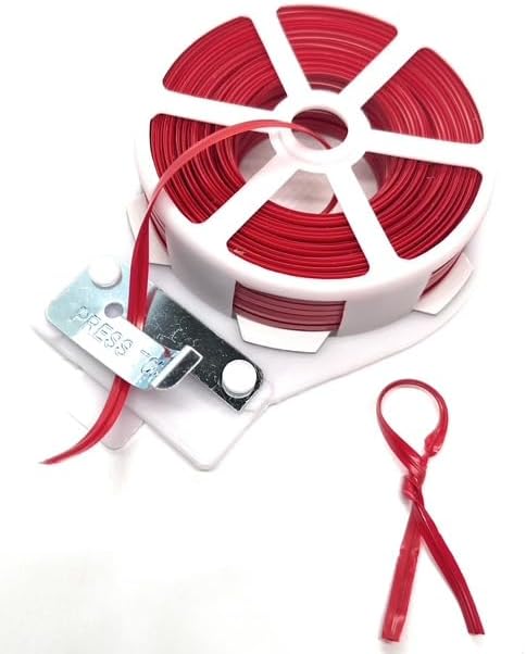 Weststone 1pcs 65ft (20m) Red Plastic Twist Tie Roll with Cutter - Flat