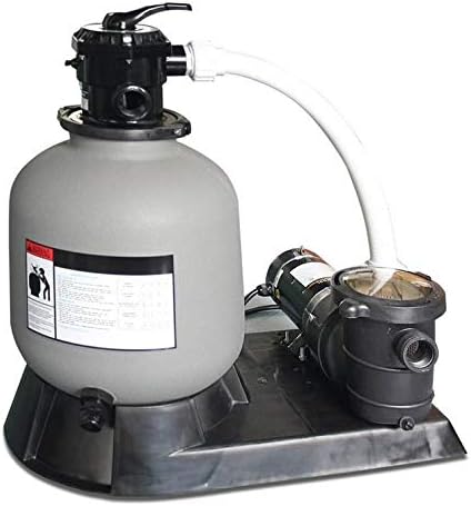 Aquarian Steel Outdoor Above Ground Pool Kit with Pool Liner, Skimmer, Pool Ladder, and Sand Filtration System and Pump, 24'
