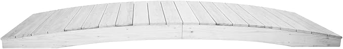 10 FT WHITE Amish Made Pinewood Heavy Duty Garden Bridge for Walkway, Backyard Pond & Landscaping, Outdoor Wooden Footbridge for Koi Pond, Japanese Style Decorative Bridge, Made in USA