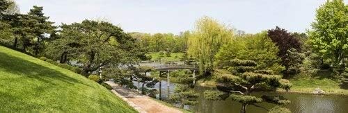 Posterazzi Bridge and Japanese Chicago Botanic Garden Glencoe Cook County Illinois USA Poster Print, (27 x 9)
