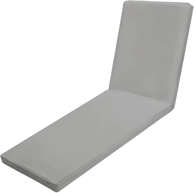 Outdoor Chaise Lounge Cushions for Patio, 71"x22"x3" Lounge Chair Waterproof Replacement Seat Cushions for Outdoor Furniture (Grey, 1 Pcs)