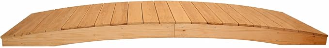 10 FT NATURAL Amish Made Pinewood Heavy Duty Garden Bridge for Walkway, Backyard Pond & Landscaping, Outdoor Wooden Footbridge for Koi Pond, Japanese Style Decorative Bridge, Made in USA