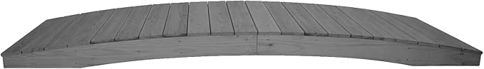 10 FT Grey Amish Made Pinewood Heavy Duty Garden Bridge for Walkway, Backyard Pond & Landscaping, Outdoor Wooden Footbridge for Koi Pond, Japanese Style Decorative Bridge, Made in USA