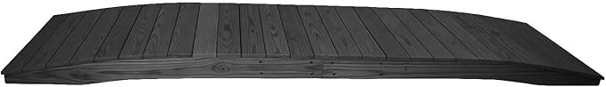 12 FT BLACK Amish Made Pinewood Heavy Duty Garden Bridge for Walkway, Backyard Pond & Landscaping, Outdoor Wooden Footbridge for Koi Pond, Japanese Style Decorative Bridge, Made in USA