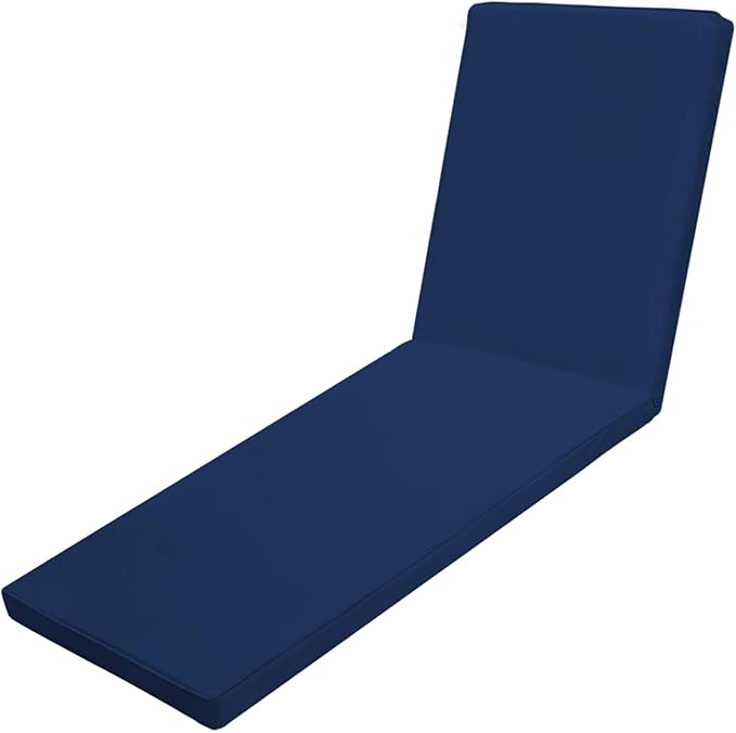 Outdoor Chaise Lounge Cushions for Patio, 71"x22"x3" Lounge Chair Cushions, Waterproof Replacement Seat Cushions for Outdoor Furniture (Blue, 1 Pcs)