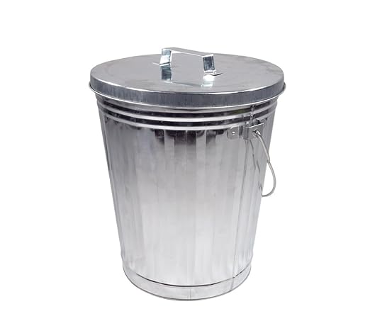 Mytee Products 6 Gallon Galvanized Trash Can with Horizontal Aluminum Mounting Bracket Kit for Trucks & Trailers, Steel Outdoor Garbage Can Holder, Fire & Heat Resistant