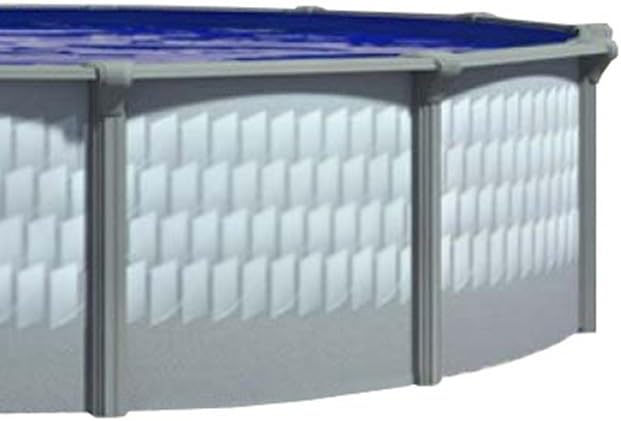 Lake Effect Pools 'Testudo' 24 ft Round Above Ground Swimming Pool | 52 Inch Resin Protected Steel Sided Walls | Bundle Includes: 25 Gauge Overlap Liner & Widemouth Skimmer