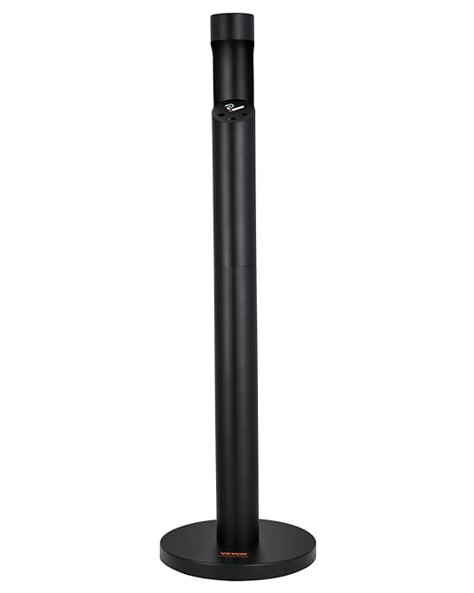 VEVOR Cigarette Butt Receptacle, Commercial Cylinder Cigarette Butt Container, Freestanding and Weatherproof Outdoor Cigarette Butt Disposal for Garden, Office, Restaurant, Hotel, Bar, Patio, Black